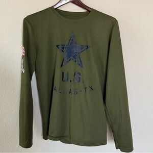 Nike Olive Long Sleeve Men's Tee with Star Design